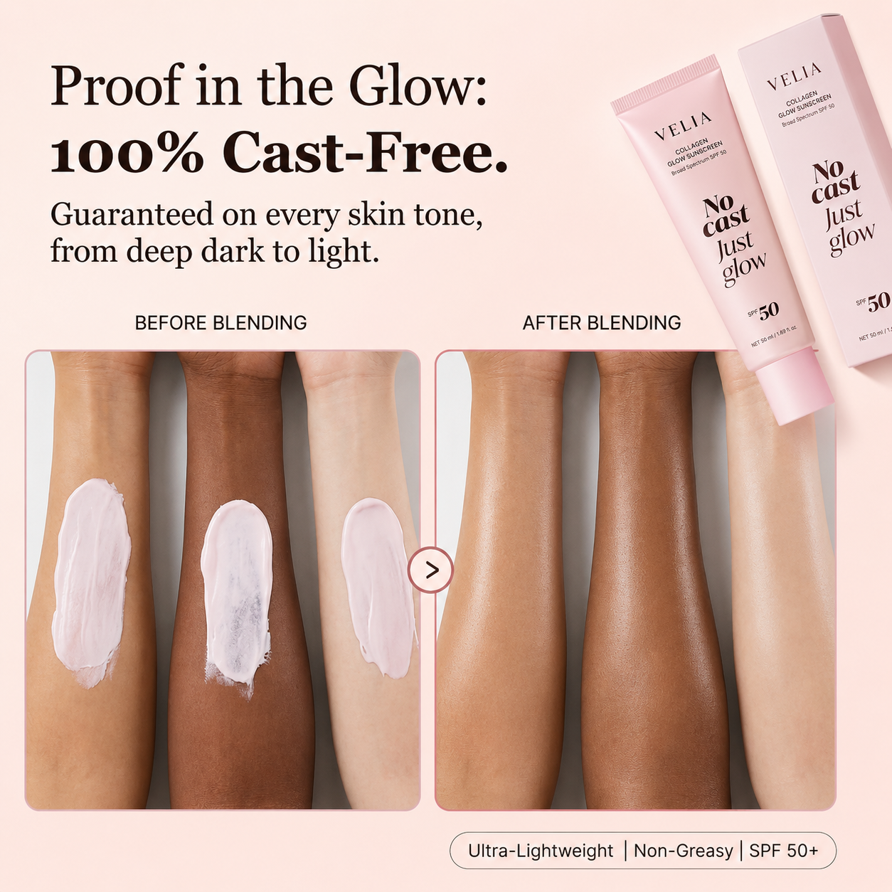 Glow proof: 100% no white cast